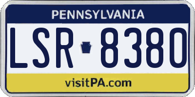 PA license plate LSR8380