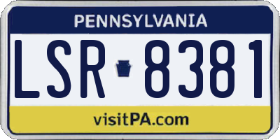 PA license plate LSR8381