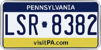 PA license plate LSR8382