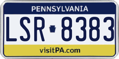 PA license plate LSR8383