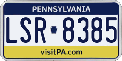 PA license plate LSR8385