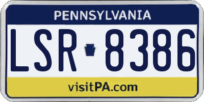 PA license plate LSR8386