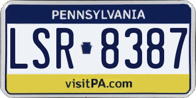 PA license plate LSR8387