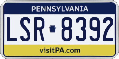 PA license plate LSR8392