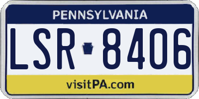 PA license plate LSR8406