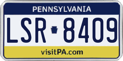 PA license plate LSR8409