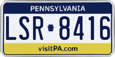 PA license plate LSR8416