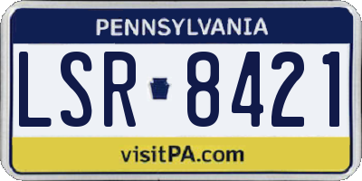 PA license plate LSR8421
