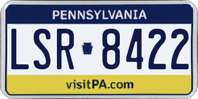 PA license plate LSR8422