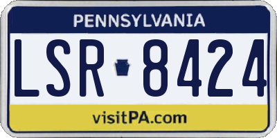 PA license plate LSR8424