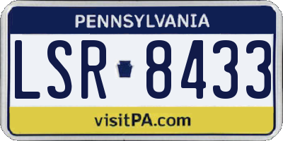 PA license plate LSR8433