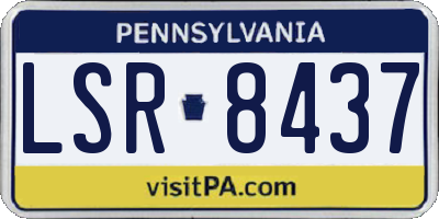 PA license plate LSR8437