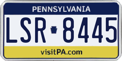 PA license plate LSR8445