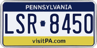 PA license plate LSR8450