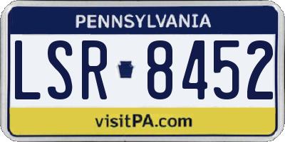 PA license plate LSR8452