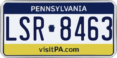 PA license plate LSR8463