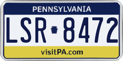 PA license plate LSR8472