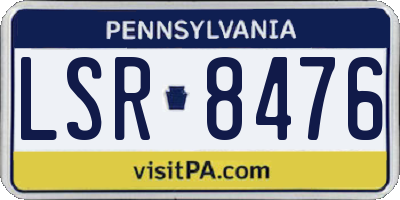 PA license plate LSR8476