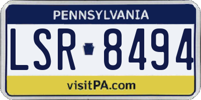 PA license plate LSR8494