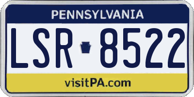PA license plate LSR8522