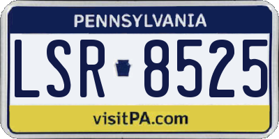PA license plate LSR8525