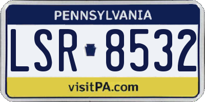 PA license plate LSR8532