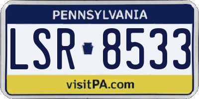 PA license plate LSR8533