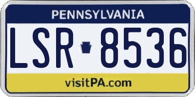 PA license plate LSR8536