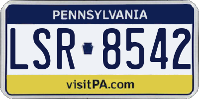 PA license plate LSR8542