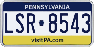 PA license plate LSR8543