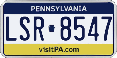 PA license plate LSR8547