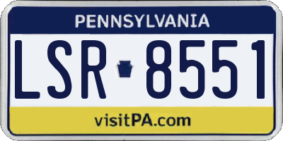 PA license plate LSR8551