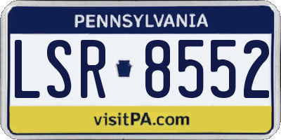 PA license plate LSR8552