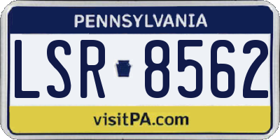 PA license plate LSR8562
