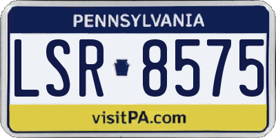 PA license plate LSR8575