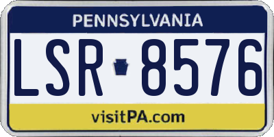 PA license plate LSR8576