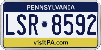 PA license plate LSR8592