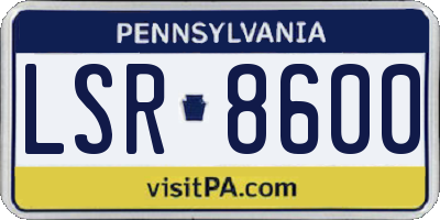 PA license plate LSR8600