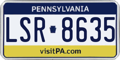 PA license plate LSR8635