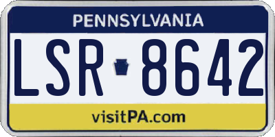 PA license plate LSR8642