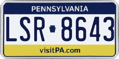 PA license plate LSR8643