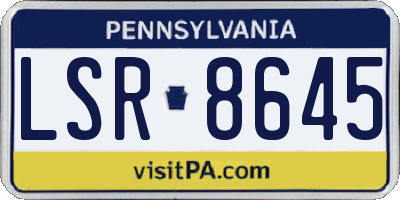 PA license plate LSR8645