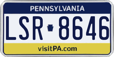 PA license plate LSR8646