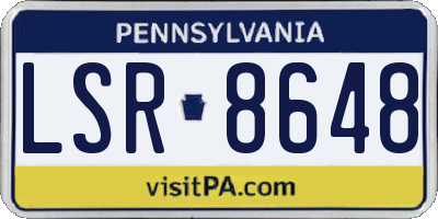 PA license plate LSR8648