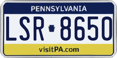 PA license plate LSR8650