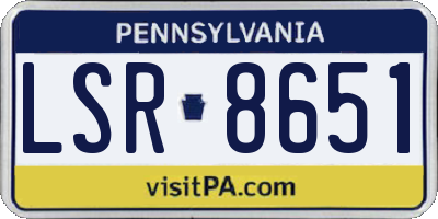 PA license plate LSR8651
