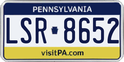 PA license plate LSR8652
