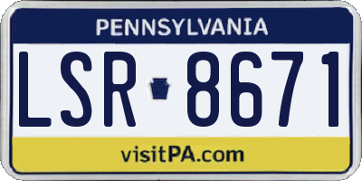 PA license plate LSR8671