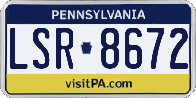 PA license plate LSR8672