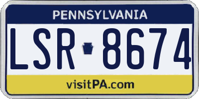 PA license plate LSR8674
